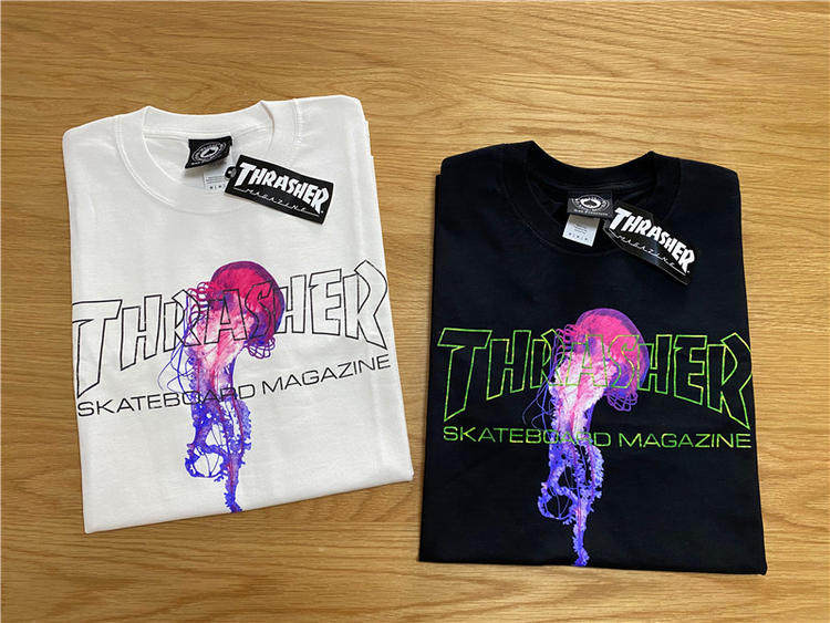 超限定 Thrasher Atlantic Drift Tee 撞色水母火焰短袖百搭男女