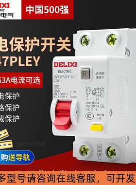 漏电断路器 漏电开关DZ47PLEY 2P32A 16A家用40A漏电保护器