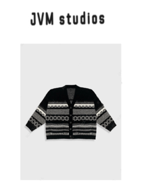 29162 - 新款时尚百搭休闲条纹拼接开衫毛衣外套11.23