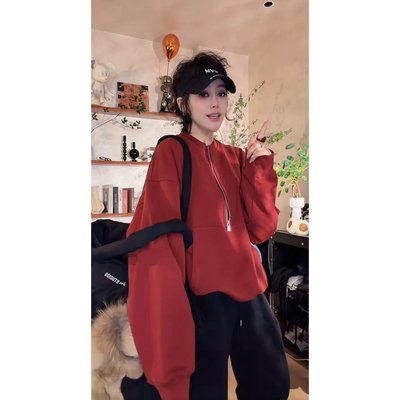 29139 - 新款时尚百搭休闲半拉链长袖卫衣1.12