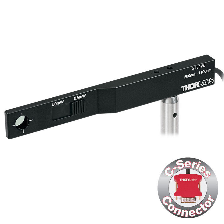thorlabs激光功率计能量计探头S130VC标准光电二极管硅50mW