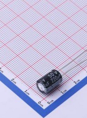 01EC3470 直插铝电解电容 220uF ±20% 50V 插件,D8xL12mm