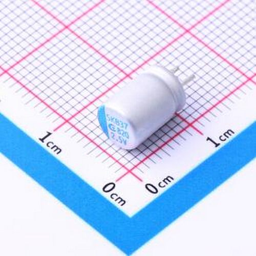 2R5AR5K821M0609B 固态电容 820uF ±20% 2.5V 插件,D6.3xL9mm
