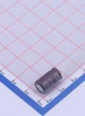 01EC1838 直插铝电解电容 330uF ±20% 35V 插件,D8xL15mm
