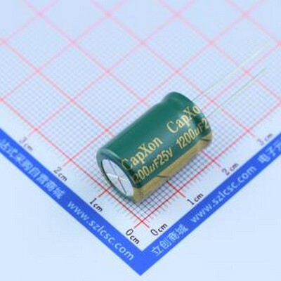 GF122M025I200A 直插铝电解电容 1200uF ±20% 25V 插件,D13xL20m