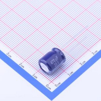 ECA1EM471 直插铝电解电容 470uF ±20% 25V 插件,D10xL12.5mm