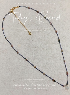 法式复古碧玺月光石水滴项链