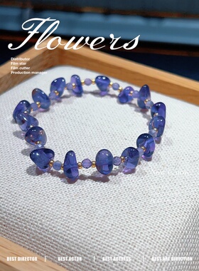 天然紫水晶手链女款单圈手串