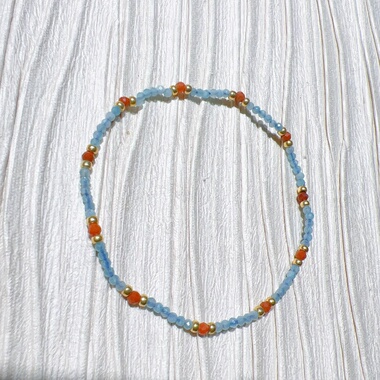 天河石南红小米珠手链1.5mm2mm