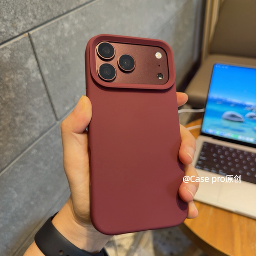 磁吸液态硅胶 iPhone18 pro max手机壳酒红色适用苹果18pro保护套17promax加厚大孔防摔全包