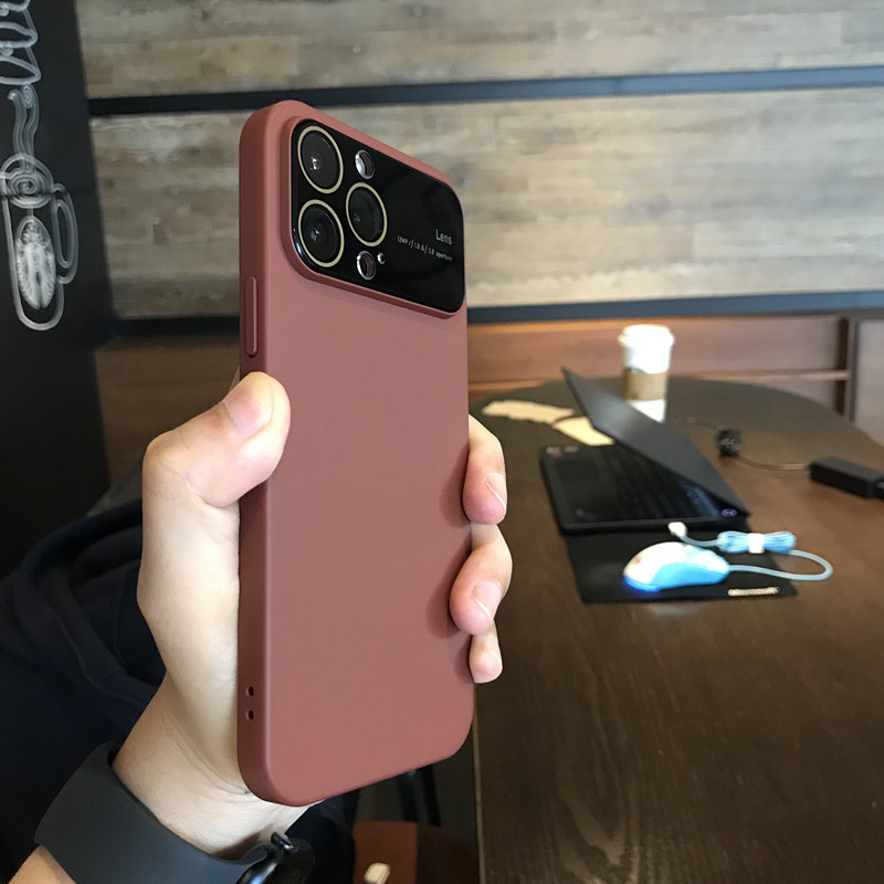 大视窗 枣红色iPhone14promax手机壳全包镜头苹果14保护壳超薄pc塑料13 pro max男女磨砂防摔套个性潮15p新款怎么看?