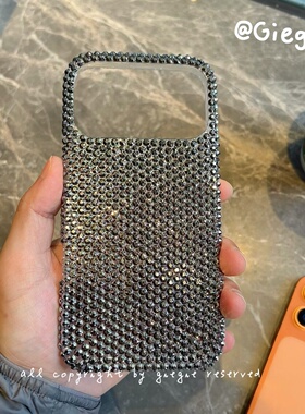 黑色闪钻iPhone17 pro max手机壳适用苹果air女16promax全包软边硅胶15/14新款保护套