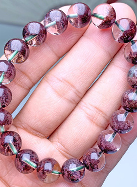 天然红幽灵手串 晶体干净聚宝盆红幽灵异象水晶  DIY水晶饰品