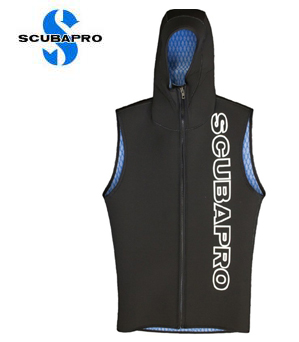 Scubapro Hooded Vest 3mm前开拉链头套背心保暖拉链潜水服