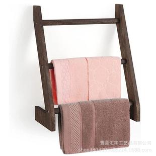 毛巾存储架阶梯式 木制毛巾架毛巾收纳架壁挂式 毛巾存放架厂家直供