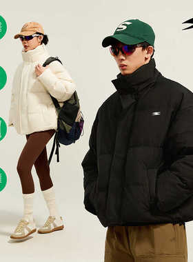 SOCKKEY胸前LOGO印花美拉德美式复古面包服潮牌立领男女外套棉服