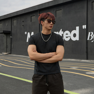 SOCKKEY杜邦Sorona顶男打造亲肤小袖口型男健身显肩宽显壮短袖T恤