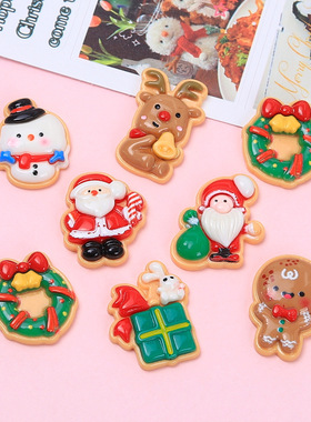 创意圣诞节麋鹿铃铛卡通手工diy奶油胶树脂配饰冰箱贴饰品材料包