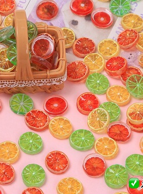 10个迷你彩色柠檬片食玩手工di奶油胶树脂配件发夹手工饰品材料包