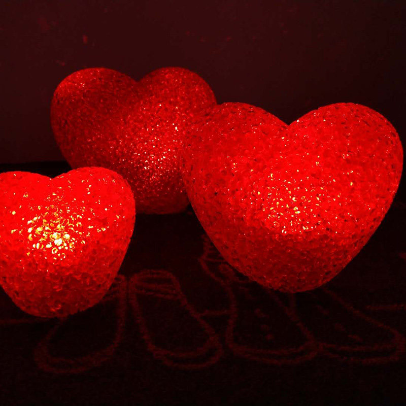 红色水晶爱心小夜灯舞台道具合唱发光心形灯舞蹈晚会手捧大红心灯