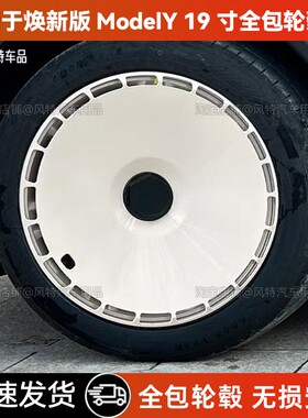 适用于特斯拉焕新版modely19寸假面骑士全包轮毂盖黑化保
