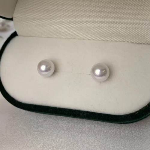 S925淡水 6mm珍珠素钉 章若楠同款