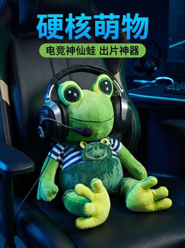 绿龙青蛙教练同款毛绒抱枕公仔