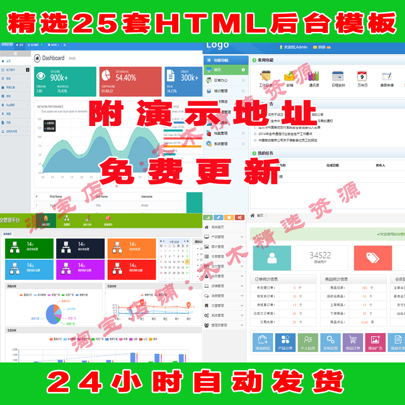 HTML5后台管理模板自适应中文静态bootstrap精美OA商城网站模板