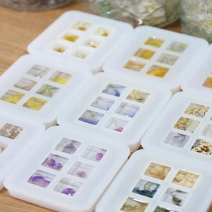 正方体方块滴胶格子硅胶模具植物干花种子标本手工制作琥珀材料