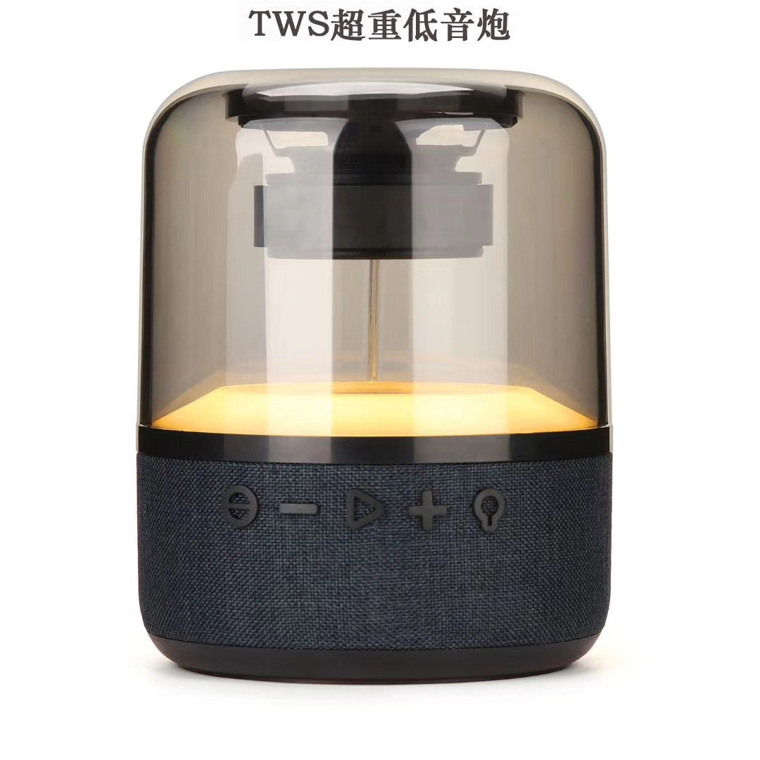 JY02七彩蓝牙音箱pro水晶便携06无线低音炮创意透明LED灯透明音响