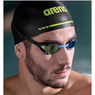 Arena阿瑞娜比赛训练男女通用薄软3D软钢盔防水青少年游泳帽硅胶