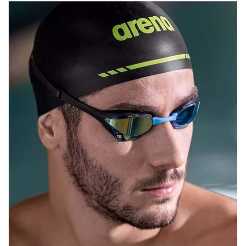 Arena阿瑞娜比赛训练男女通用薄软3D软钢盔防水青少年游泳帽硅胶