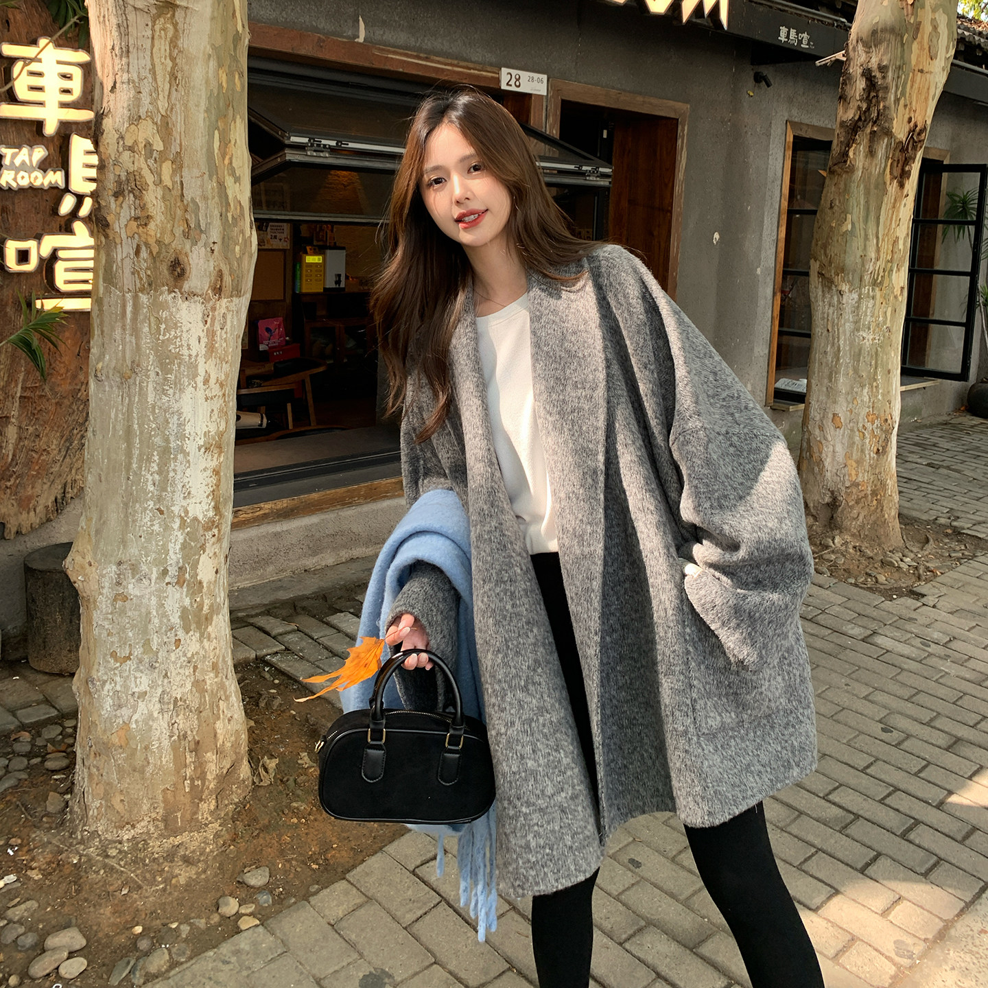 上新2025冬季新款简约时尚双面呢大衣2D107/8529/P245控368,女装毛呢外套,2D107