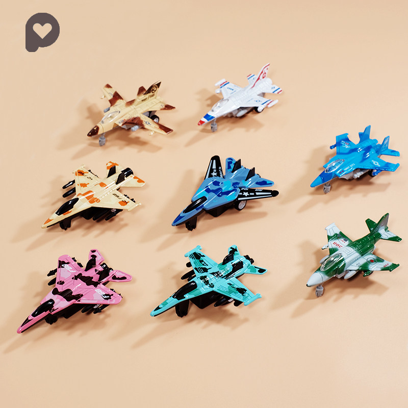 飞机玩具车儿童合金回力仿真模型男孩航空模型摆件宝宝带轮套装