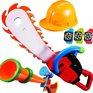 光头电锯玩具砍树工具锯子儿童伐木装备电动声光套装3岁男孩枪强