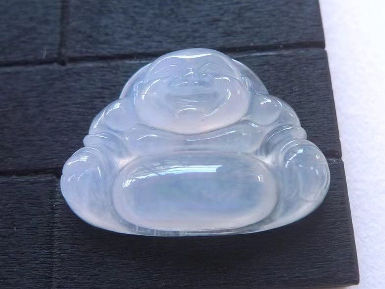 天然翡翠a货 揭阳阳美冰种透光雕刻精致饱满佛公玉器珠宝挂件吊坠