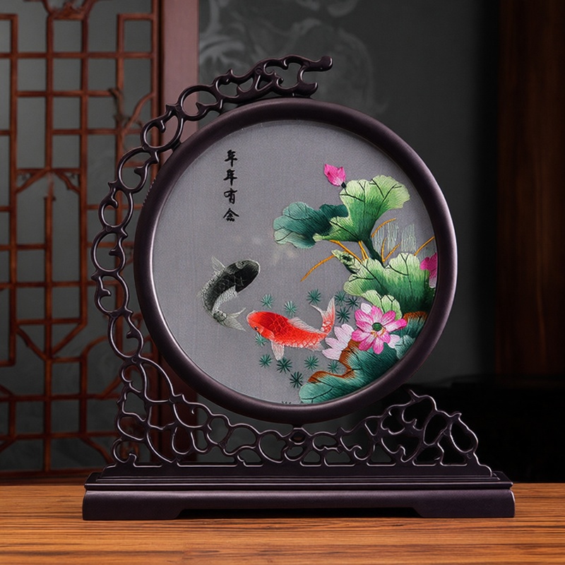 苏绣双面绣摆台手工刺绣礼品