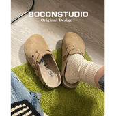 男款 女足弓支撑春秋外穿软木博肯半拖鞋 现货伴价78 真皮勃肯鞋