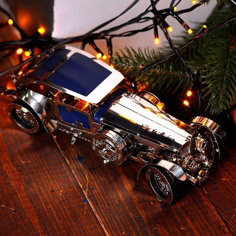 男孩玩具 钢魔像齿轮机械传动坦克可动金属拼图拼装 发条动力模型