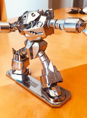 钢魔像金属拼图不锈钢 高达机甲 免胶拼装MS-06 ZAKUII 扎古 银色