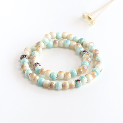 国风景德镇手串陶瓷手链瓷珠串珠古风手饰双圈小饰品学生情侣礼物