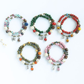 新中式 国潮风复古景德镇瓷珠手串串珠双圈陶瓷手链文艺原创小饰品