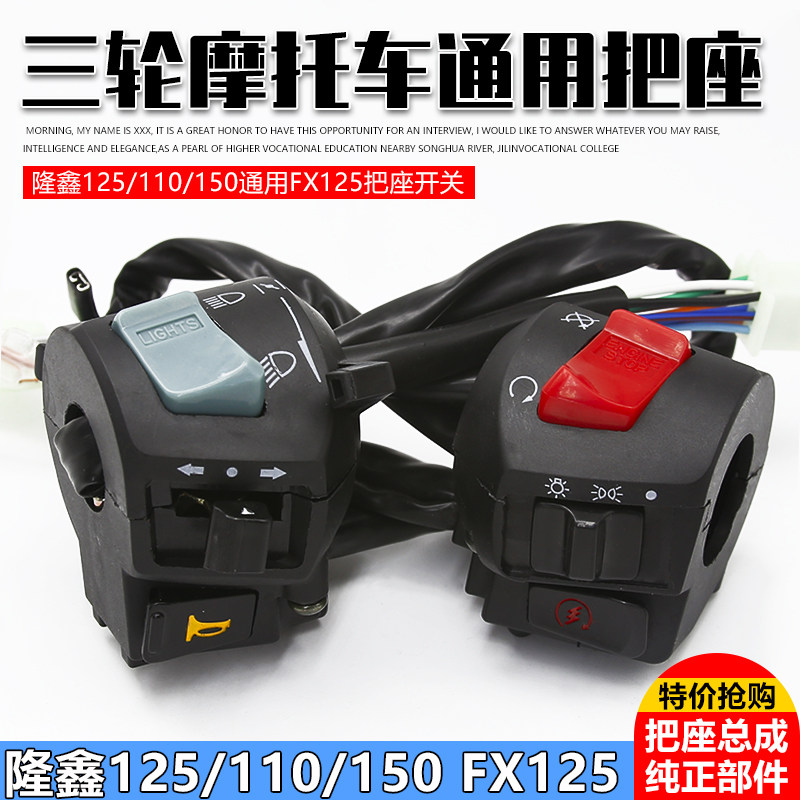 三轮摩托车隆鑫125/110/150通用FXD125把座开关手把开关总成配件