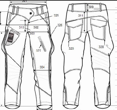 6运动类下装。滑雪裤16350纸样