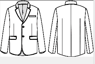 2男装3。男士2粒扣职业西装纸样