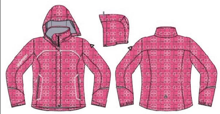 7童装。女孩带帽上衣505小纸样