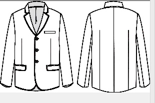 2男装3。男士3粒扣职业西装纸样