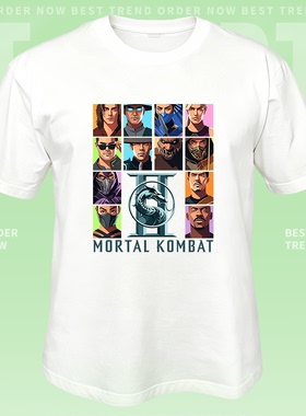 真人快打2Mortal Kombat 2夏季纯棉短袖T恤男女宽松印花潮流上衣