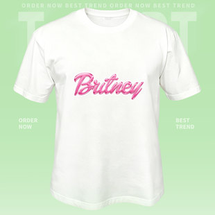 小甜甜布兰妮BriTneySpears纯棉短袖T恤男女宽松印花定制团体