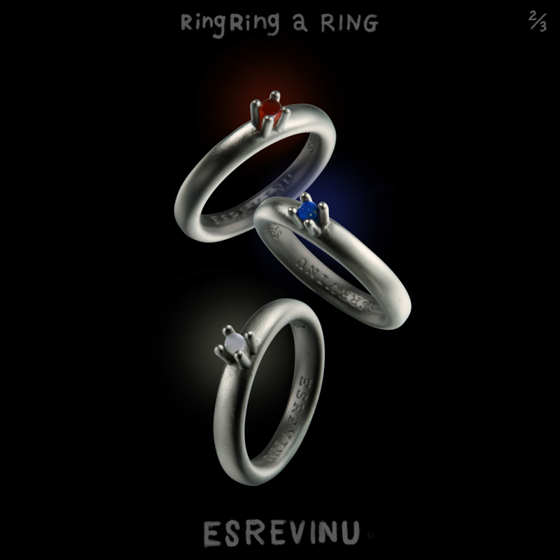 圣诞礼宇宙记号情侣宝石闭口戒